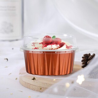 Foto 7 | Foto 7 | Vasos De Postre Eusoar, 125 Ml, Con Tapas, Papel De Aluminio, 100 Unidades, Color Caramelo - Venta Internacional.