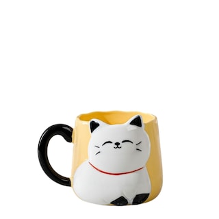 Foto 1 | Foto 1 | Taza De Cerámica Gatito Con Relieve Kawaii 500ml Diseño Cute Y Original Amarillo