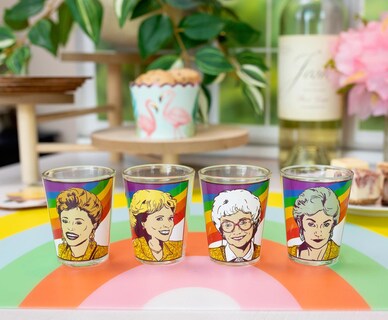 Foto 2 | Foto 2 | Juego De Minivasos Silver Buffalo Golden Girls Rainbow Grid Paquete De 4 - Venta Internacional.