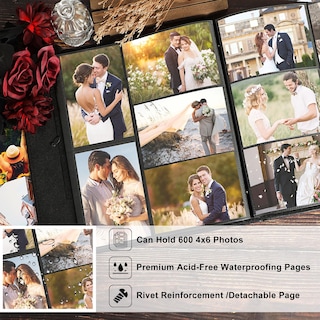Foto 4 | Foto 4 | Álbum De Fotos De Boda Lanpn 10 X 15 Cm 600 Fotos Funda De Lino - Venta Internacional.