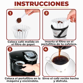 Foto 6 | Foto 6 | Set De 100 Filtros Desechables Para Café Compatible Con Cafeteras De 8 A 12 Tazas