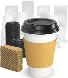Foto 1 | Foto 1 | Vasos De Café Desechables Dealusy 12 Oz (paquete De 100) Con Tapas Y Fundas - Venta Internacional.