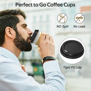 Foto 4 | Foto 4 | Vasos De Café Desechables Dealusy 12 Oz (paquete De 100) Con Tapas Y Fundas - Venta Internacional.