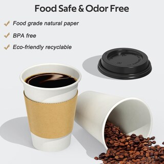 Foto 5 | Foto 5 | Vasos De Café Desechables Dealusy 12 Oz (paquete De 100) Con Tapas Y Fundas - Venta Internacional.