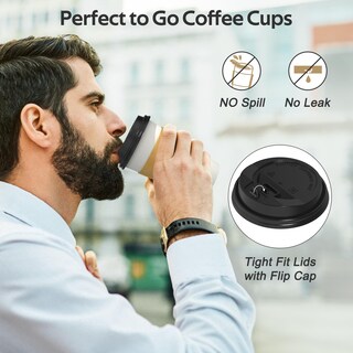 Foto 4 | Foto 4 | Vasos De Café Desechables Dealusy 16 Oz (473 Ml) Con Tapas Paquete De 100 - Venta Internacional.