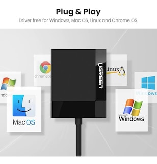 Foto 4 | Foto 5 | Lector de Tarjeta Sd Ugreen 4 En 1 Sd Tf 5 Gbps Usb 3.0 color Negro