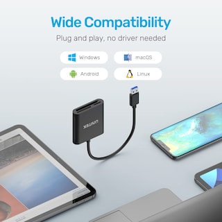 Foto 6 | Foto 6 | Lector De Tarjetas Usb Unitek De 3 Ranuras Usb 3.0 Compact Aluminium - Venta Internacional.