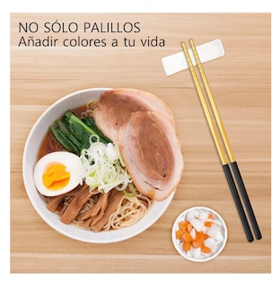 Foto 5 | Foto 5 | Palillos Chinos De Acero Inoxidable, Negro/dorado