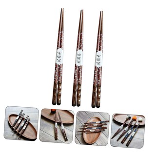 Foto 3 | Foto 3 | Palillos Feltechelectr De Madera Puntiaguda, 3 Pares, Con Estampado De Cerezas - Venta Internacional.