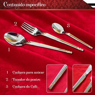 Foto 7 | Foto 7 | Juego De Cubiertos Con 86 Piezas Set Para 12 Personas Fabricados En Acero Inoxidable