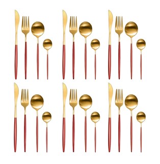 Foto 1 | Foto 1 | Juego de Cubiertos Belug Rosa Gold con Oro 24 Piezas