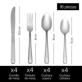 Foto 8 | Foto 8 | Juego de Cubiertos de Acero Inoxidable Moven Cosmo 16 Piezas