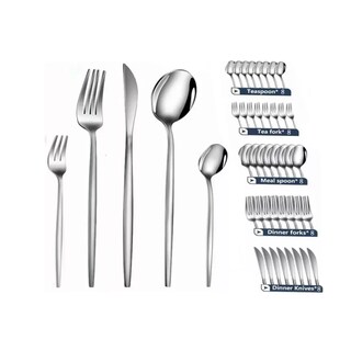 Foto 3 | Foto 3 | Juego De Cubiertos De Acero Inoxidable, 40 Piezas Lab.g Plateados