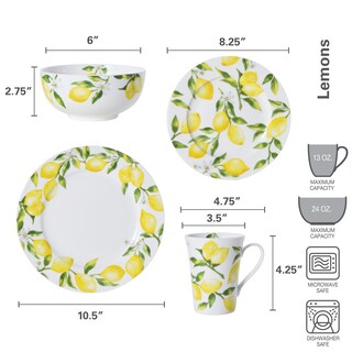 Foto 4 | Foto 4 | Juego De Vajilla Mikasa Lemons De 16 Piezas Service Para 4 - Venta Internacional.