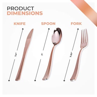 Foto 6 | Foto 6 | Juego De Cubiertos Desechables Stock Your Home Rose Gold Paquete De 160 - Venta Internacional.