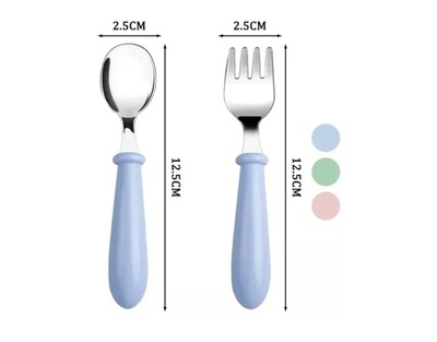 Foto 2 | Foto 2 | Kit de Cubiertos Cuchara y Tenedor Xtellar Acero Inoxidable Para Bebés 6 Pcs
