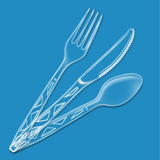 Foto 3 | Foto 3 | Juego De Cubiertos Amazon Basics Desechable, Transparente, 192 Piezas - Venta Internacional.