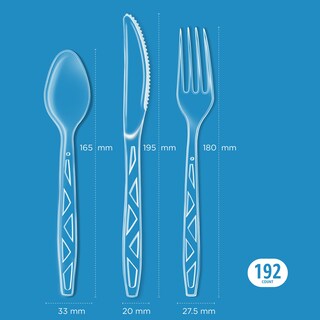 Foto 4 | Foto 4 | Juego De Cubiertos Amazon Basics Desechable, Transparente, 192 Piezas - Venta Internacional.