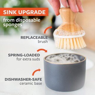 Foto 3 | Foto 3 | Cepillo Para Platos Scrub Set Full Circle Bubble Up De Bambú Color Blanco - Venta Internacional.