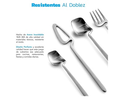Foto 4 | Foto 4 | Juego de Cubiertos Bluelander Acero Inoxidable 16 Piezas Acabado Mate