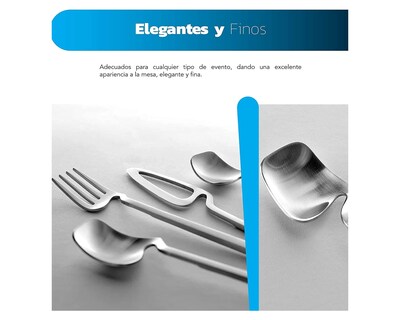 Foto 5 | Foto 5 | Juego de Cubiertos Bluelander Acero Inoxidable 16 Piezas Acabado Mate