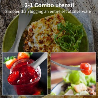 Foto 2 | Foto 2 | Utensilio De Camping Outxe Titanium 2 En 1, Paquete De 2 Tenedores Y Cucharas - Venta Internacional.