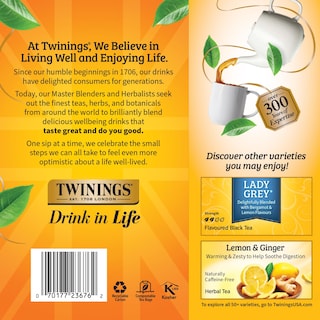 Foto 5 | Foto 5 | Té Negro Earl Grey De Tea Twinings 100 Bolsitas De Té Envueltas Individualmente - Venta Internacional.