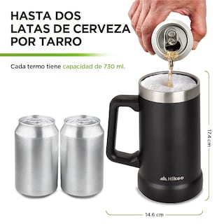 Foto 5 | Foto 5 | Tarros Cerveceros De Acero Inoxidable Vaso Térmico 730 Ml 2 Piezas, Hikeo, Negro, 83468-bl