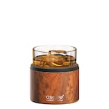 Vaso de Whisky Asobu con Aislamiento Acero Inoxidable 310 Ml Madera Natural - Venta Internacional