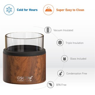 Foto 4 | Foto 4 | Vaso de Whisky Asobu con Aislamiento Acero Inoxidable 310 Ml Madera Natural - Venta Internacional