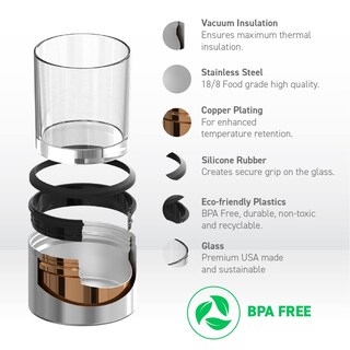 Foto 5 | Foto 5 | Vaso de Whisky Asobu con Aislamiento Acero Inoxidable 310 Ml Madera Natural - Venta Internacional