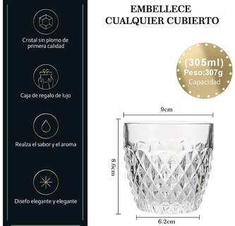 Foto 2 | Foto 2 | Juego Xtellar De 6 Vasos De Vidrio Para Whisky Café Cerveza Vasos