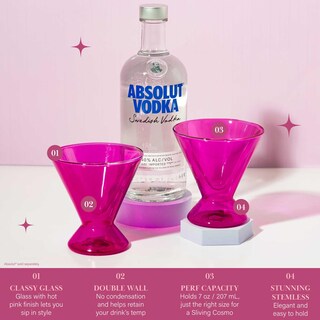 Foto 2 | Foto 2 | Set De Vasos Martini Paris Hilton De Doble Pared, 200 Ml, Color Rosa Intenso - Venta Internacional.