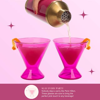 Foto 5 | Foto 5 | Set De Vasos Martini Paris Hilton De Doble Pared, 200 Ml, Color Rosa Intenso - Venta Internacional.