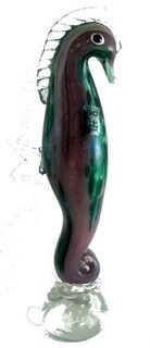 Foto 1 | Foto 1 | Caballito De Mar Manhattan Chic De Cristal Hecho A Mano De Forma Artesanal Morado Y Verde - Venta Internacional.