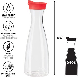 Foto 2 | Foto 2 | Jarra Oggi 7353-2 Transparente de Plástico Tapa Roja