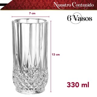 Foto 2 | Foto 2 | Set de Vasos de Cristal CHIC FANTASY SWG2024 color Transparente 6 Piezas