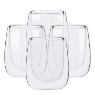 Foto 1 | Foto 1 | Vasos de Cristal de Doble Fondo Magma Life de 200 ML Vidrio Térmico 4 PZAS Ideal para Capuchino Té o Vino