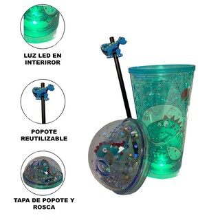 Foto 3 | Foto 3 | Vaso Botella De Agua Infantil De Plástico Oso Con Led Azul Oscuro