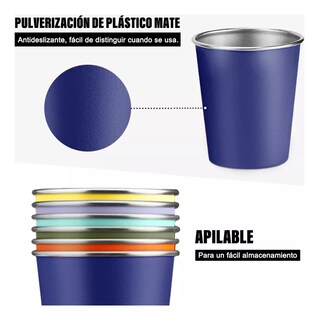 Foto 3 | Foto 3 | Vasos de Acero Inoxidable Belug Apilables Multicolor 500 ml 6 Piezas