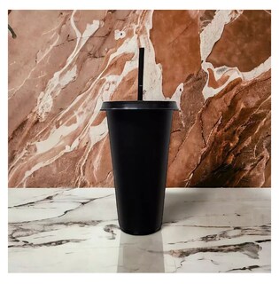 Foto 4 | Foto 4 | Vasos Reutilizables Con Tapa Y Pajita 10 Pzs, Negro