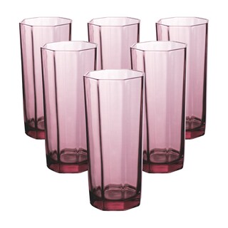 Foto 1 | Foto 1 | Set De 6 Vasos Transparentes Rosa – Estilo Delicado Y Vibrante