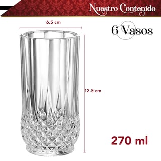 Foto 2 | Foto 2 | Vasos Bar|275 Ml|cristal|elegantes|6 Unidades