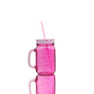 Foto 3 | Foto 3 | 12 Tarros De Vidrio Con Tapa Y Popote Rosa 470 Ml Vencort