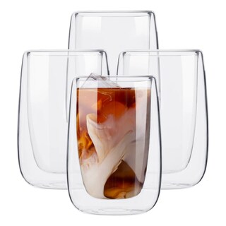 Foto 3 | Foto 3 | Vasos De Cristal Doble Pared De 400 Ml 4pcs Eo Safe Imports Esi-20730 Transparente