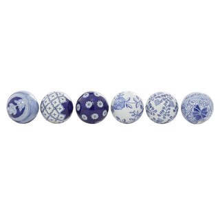 Foto 1 | Foto 1 | Juego De 6 Esferas De Cerámica Glamorosa De Vase Filler Deco Diseño 3d Azul - Venta Internacional.