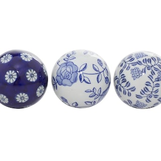 Foto 2 | Foto 2 | Juego De 6 Esferas De Cerámica Glamorosa De Vase Filler Deco Diseño 3d Azul - Venta Internacional.