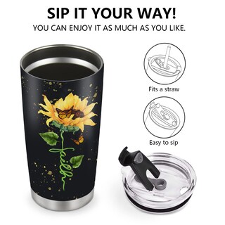 Foto 4 | Foto 4 | Taza Jekeno Sunflower De 600 Ml Con Aislamiento De Acero Inoxidable - Venta Internacional.