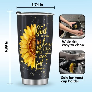 Foto 6 | Foto 6 | Taza Jekeno Sunflower De 600 Ml Con Aislamiento De Acero Inoxidable - Venta Internacional.