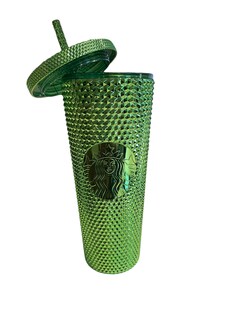 Foto 2 | Foto 2 | Vaso Starbucks Con Tachuelas 2023, Verde Metalizado, 710 Ml, Con Pajita - Venta Internacional.